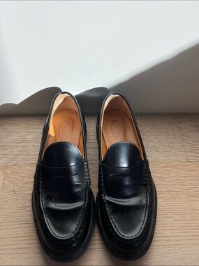 Tod's Black Leather Penny Loafers